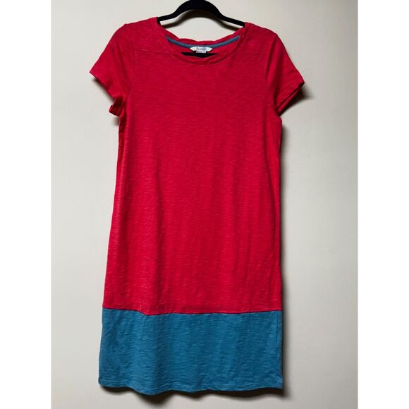 BODEN Coralie Jersey T-Shirt Dress, Colorblock, Pink/Turquoise, Sz 4R - Picture 2 of 8